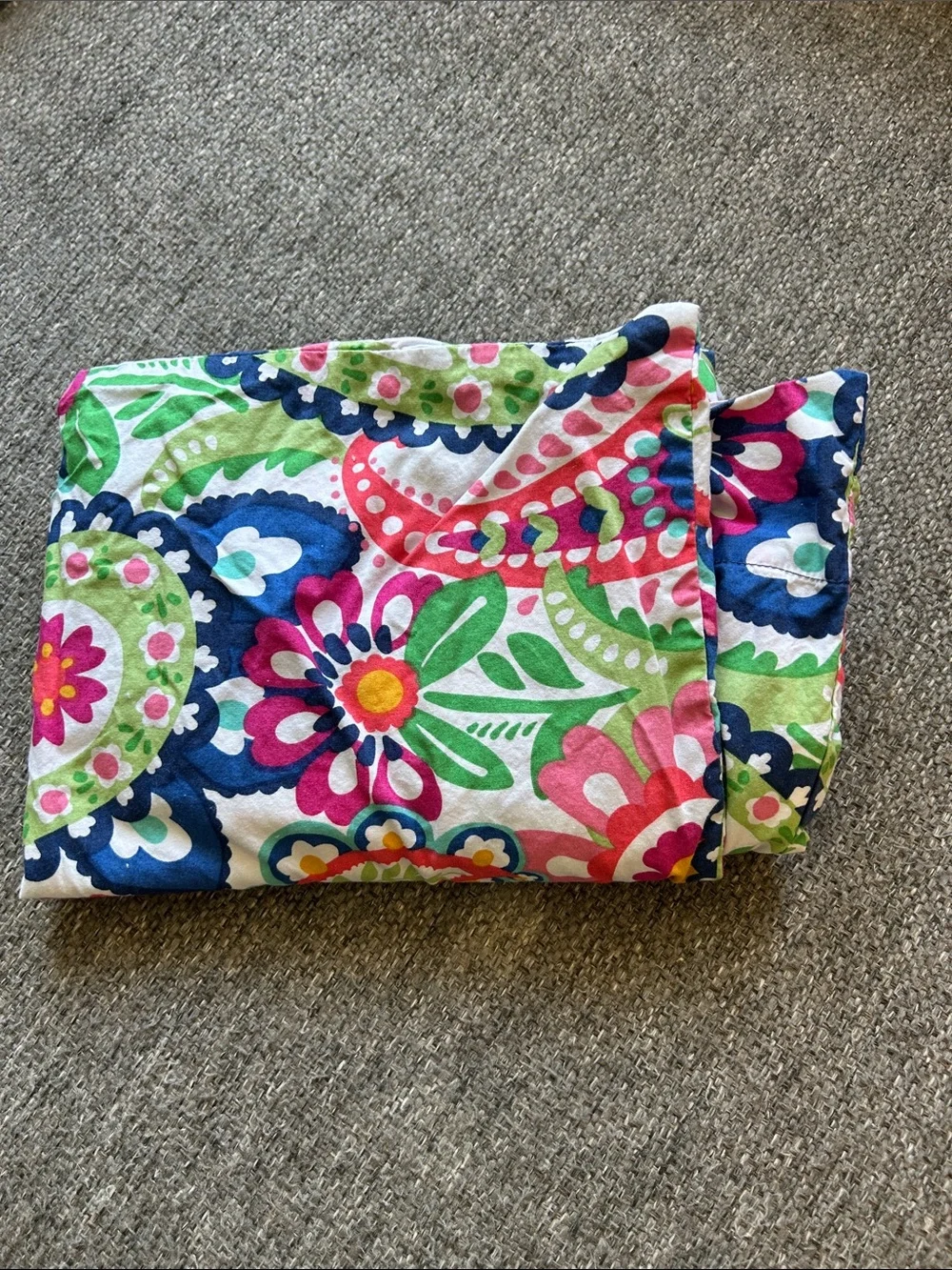 Pottery Barn Teen Paisley Standard Pillowcase in Navy, Pink, Green, White | 4/14